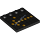 Деталь Лего Плитка Модифицированная 4 х 4 с Штырьками по Краям с Указывающей Стрелкой Цвет Черный