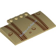 Деталь Лего Скос Изогнутый 5 х 8 х 2/3 с Следами и Камнями Цвет Песочный