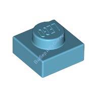 Деталь Лего Пластина 1 х 1 Цвет Умеренно-Лазурный