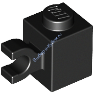 Деталь Лего Кубик Модифицированный 1 х 1 С Горизонтальной Защелкой Цвет Черный