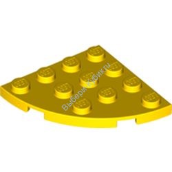 Деталь Лего Пластина Круглая Угол 4 х 4 Цвет Желтый