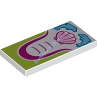 Деталь Лего Плитка 2 х 4 Дельфин Цвет Белый