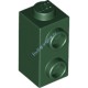 Деталь Лего Кубик Модифицированный 1 х 1 х 2 С Штырьками На Стороне Цвет Темно-Зеленый