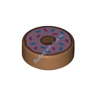 Деталь Лего Плитка Круглая 1 х 1 С Рисунком Цвет Карамельный