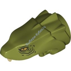 Деталь Лего Голова Змеи Василиска Цвет Оливковый Зеленый