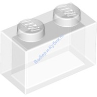Деталь Лего Кубик 1 х 2 Без Нижних Креплений Цвет Прозрачный