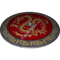 Деталь Лего Тарелка 9 х 9 Перевернутая С Рисунком Цвет Перламутрово-Темно-Серый