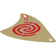 Деталь Лего Парус Треугольный С Красным Спиральным Узором Ткань Цвет Песочный