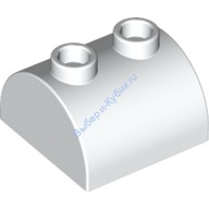 Деталь Лего Кубик Модифицированный 2 х 2 Закругленный С Двумя Штырьками Цвет Белый
