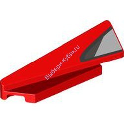 Деталь Лего Клин Наклонный 1 x 5 x 1 1/3 Левый С Рисунком Цвет Красный