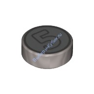 Деталь Лего Плитка Круглая 1 х 1 С Рисунком Цвет Перламутрово-Светло-Серый