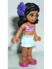 LEGO® FRIENDS™ Минифигурка Кейт полосатый топ, юбка лайт аква; БЕЗ ЦВЕТОЧКА FRND057A KATE
