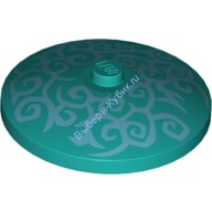 Деталь Лего Тарелка (Радар) 4 х 4 Перевернутая С Закрытым Штырьком С Рисунком Цвет Темно-Бирюзовый