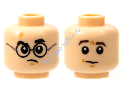 Деталь Лего Голова Двухсторонняя Цвет Светло-Телесный