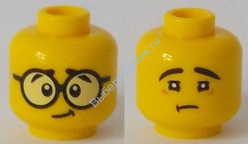 Деталь Лего Голова Двухсторонняя Цвет Желтый