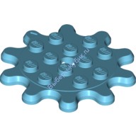 Деталь Лего Пластина Круглая 4 х 4 С 10 Зубьями / Шестерня Цвет Умеренно-Лазурный