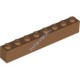 Деталь Лего Кубик 1 х 8 Цвет Карамельный