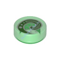 Деталь Лего Плитка Круглая 1 х 1 С Рисунком Цвет Прозрачно-Зеленый