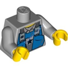 Деталь Лего Торс С Рисунком Цвет Светло-Серый