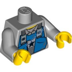 Деталь Лего Торс С Рисунком Цвет Светло-Серый