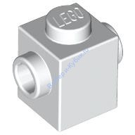 Деталь Лего Кубик Модифицированный 1 х 1 С Штырьками На Противоположных Сторонах Цвет Белый