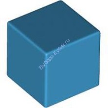 Деталь Лего Голова Минифигурки Кубическая Цвет Темно-Лазурный
