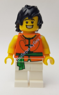  Минифигурка Лего -   Команда по гонкам на лодках-драконах Зеленый/Оранжевый Участник 1