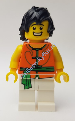  Минифигурка Лего -   Команда по гонкам на лодках-драконах Зеленый/Оранжевый Участник 1