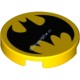 Деталь Лего Плитка Круглая 2 х 2 с Логотипом Бэтмена Цвет Желтый