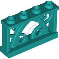 Деталь Лего Забор 1 х 4 х 2 Декоративный С 4 Штырьками Цвет Темно-Бирюзовый