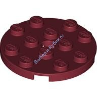 Деталь Лего Пластина Круглая 4 х 4 С Отверстием Цвет Темно-Красный