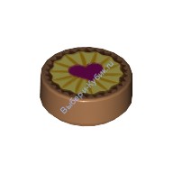 Деталь Лего Плитка Круглая 1 х 1 С Рисунком Цвет Карамельный