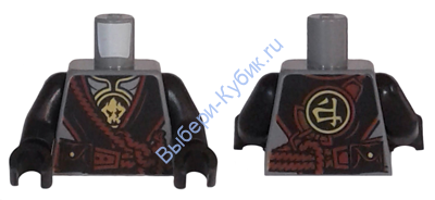 Деталь Лего Торс С Рисунком Цвет Темно-Серый