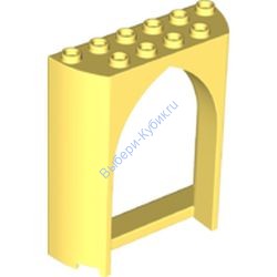 Деталь Лего Панель 2 х 6 х 6 С Готической Аркой Цвет Ярко-Светло-Желтый