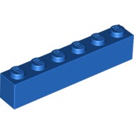 Деталь Лего Кубик 1 х 6 Цвет Синий