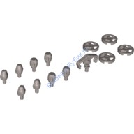 Деталь Лего Диски с оружием грейфер наконечники для гранат 13 в упаковке Цвет Перламутрово-Светло-Серый