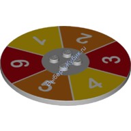 Деталь Лего Плитка Круглая 8 х 8 с Рисунком Цвет Светло-Серый