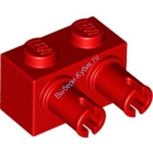 Деталь Лего Кубик Модифицированный 1 x 2 С Двумя Пинами Цвет Красный