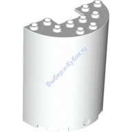 Деталь Лего Половина Цилиндра 3 х 6 х 6 С 1 х 2 Вырезом Цвет Белый