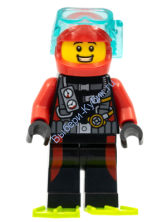 Минифигурка Лего Сити -   Аквалангист