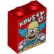Деталь Лего Кубик С Рисунком 1 х 2 х 2 Красти Цвет Красный