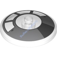 Деталь Лего Тарелка (Радар) 4 х 4 Перевернутая С Закрытым Штырьком С Рисунком Цвет Прозрачный