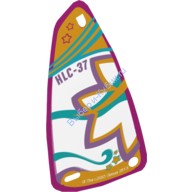 Деталь Лего Пластиковый Треугольный Парус 6 х 12 С Рисунком 'Hlc-37' Цвет Прозрачный