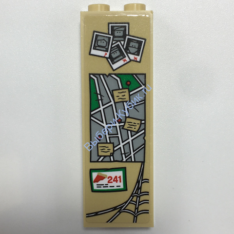 Детали Лего Кубик 1 x 2 x 5 с рисунком Цвет Песочный