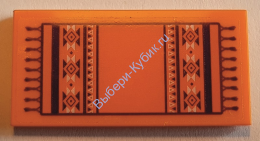 Деталь Лего Плитка 2 х 4 С Рисунком Цвет Оранжевый