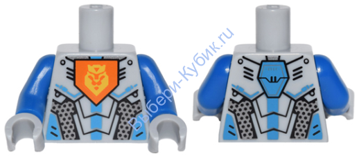 Деталь Лего Торс С Рисунком Цвет Светло-Серый