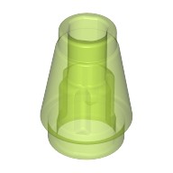 Деталь Лего Конус 1 х 1 С Верхним Пазом Цвет Прозрачно-Ярко-Зеленый