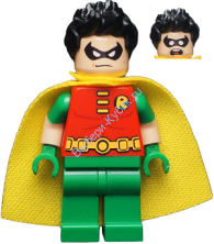Минифигурка Лего Супер Хироус - Robin - Molded Short Sleeves, Spiky Hair