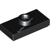 Деталь Лего Пластина 1 х 2 С 1 Штырьком Цвет Черный