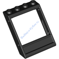 Деталь Лего Окно 4 х 4 х 3 Крыша С Нижней Панелью Цвет Черный